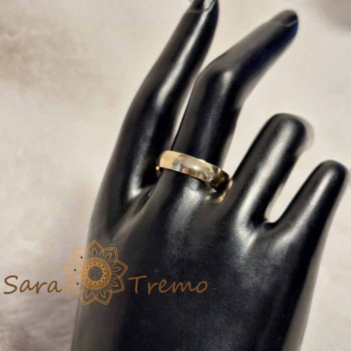 Inel placat cu aur, model simplu tip bandă – unisex, lățime 5 mm [5]