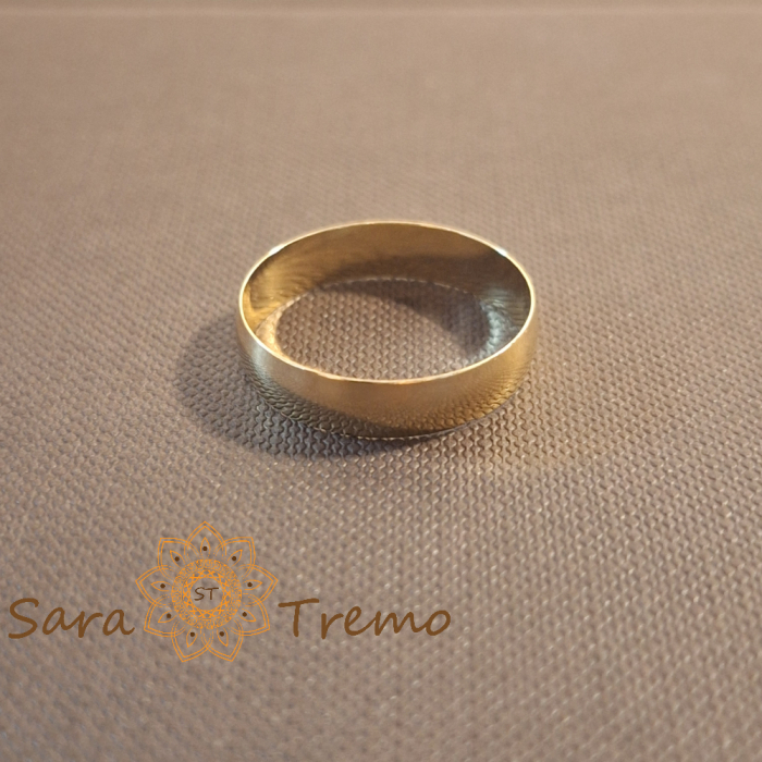 Inel placat cu aur, model simplu tip bandă – unisex, lățime 5 mm [1]