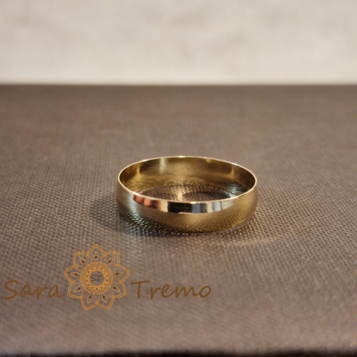 Inel placat cu aur, model simplu tip bandă – unisex, lățime 5 mm [2]
