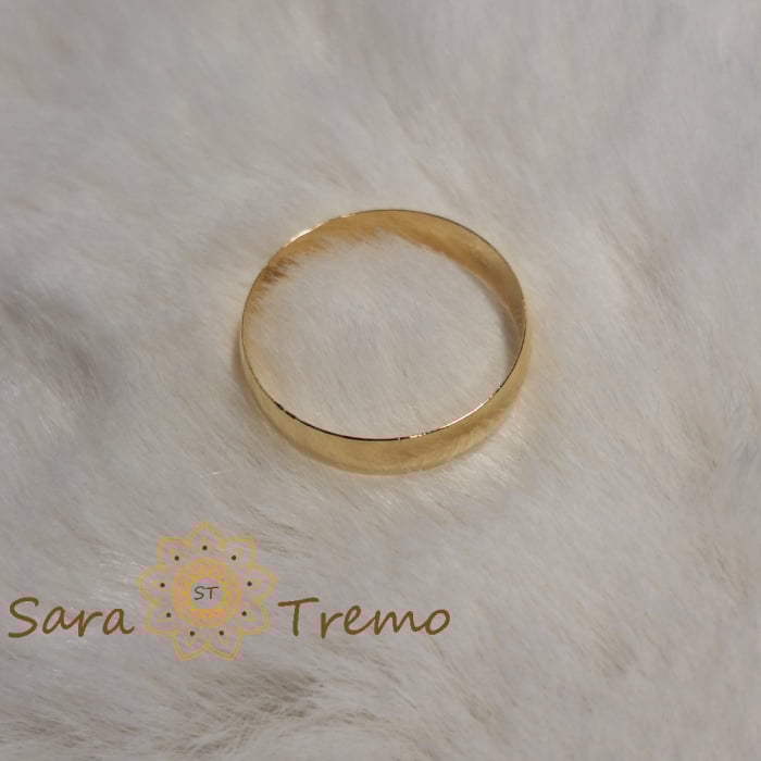 Inel placat cu aur, model simplu tip bandă – unisex, lățime 5 mm [4]