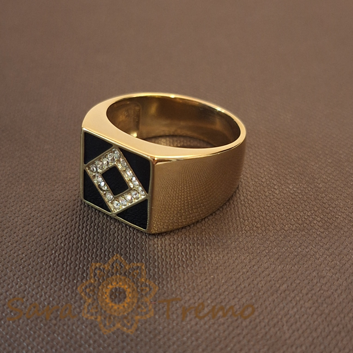 Inel tip ghiul cu cristale zirconia, lățime 1.3 cm – Gama Luxury Brazilia [2]