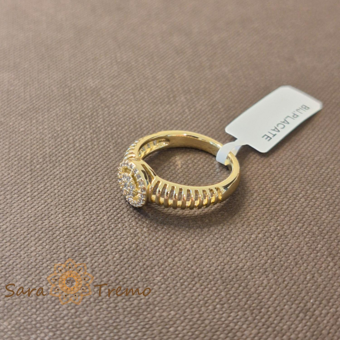 Inel elegant cu cristale zirconia - placat 14k [2]