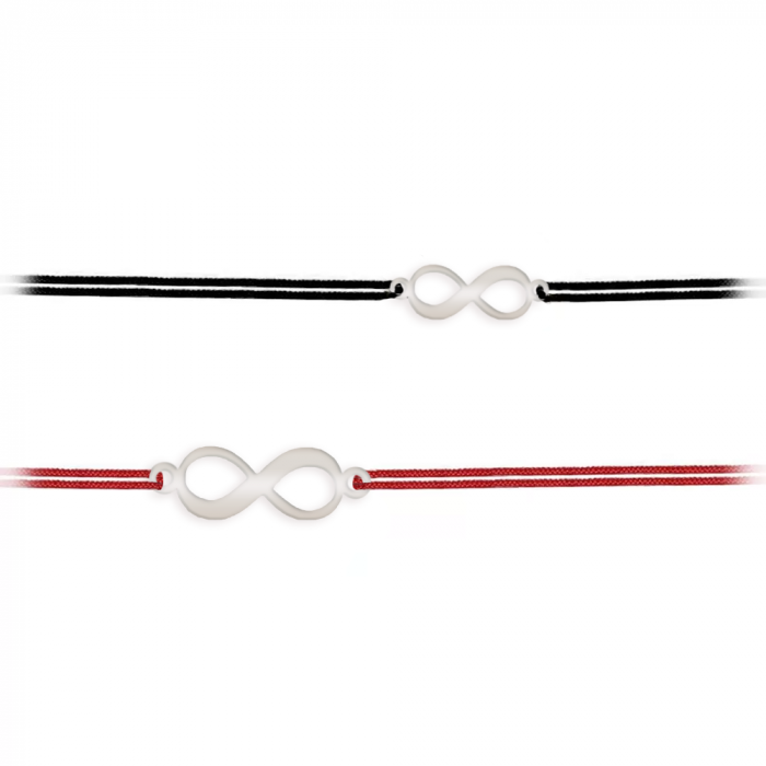 Ines - Set bratari personalizate cu snur si infinit cu nume din argint 925 [2]