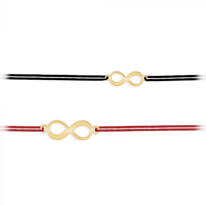 Ines - Set bratari personalizate cu snur si infinit cu nume din argint 925 placat cu aur galben 24K [2]