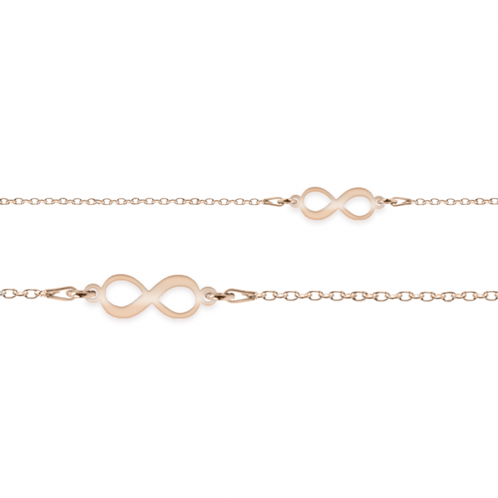 Ines - Set bratari personalizate infinit cu nume din argint 925 placat cu aur roz [2]
