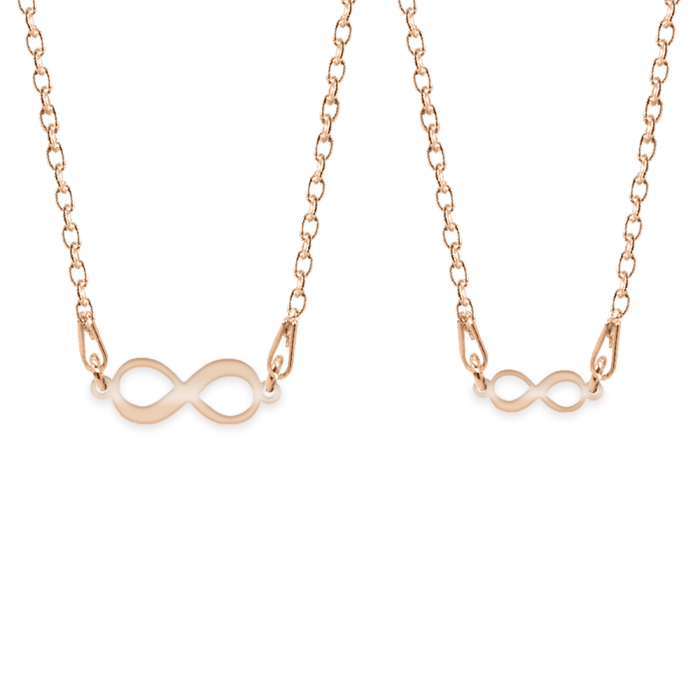 Ines - Set coliere personalizate infinit cu nume din argint 925 placat cu aur roz [2]