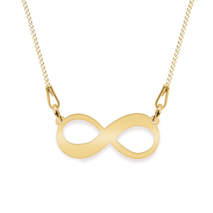 Infinity - Colier lant plat din argint 925 placat cu aur galben 24K personalizat cu nume - Infinit [2]
