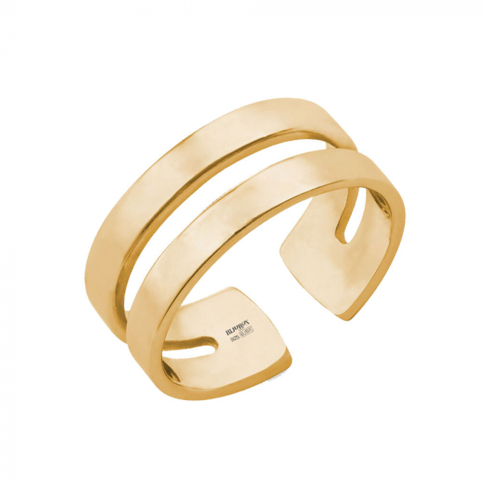 Ivy - Inel pesonalizat cu doua nume reglabil din argint 925 placat cu aur galben 24K [3]