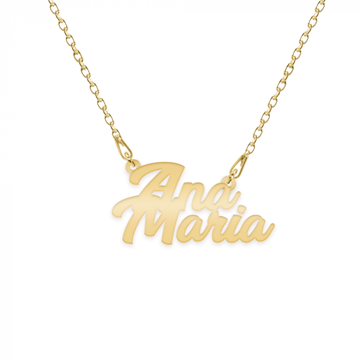 Jane - Colier personalizat cu doua nume din argint 925 placat cu aur galben 24K [2]