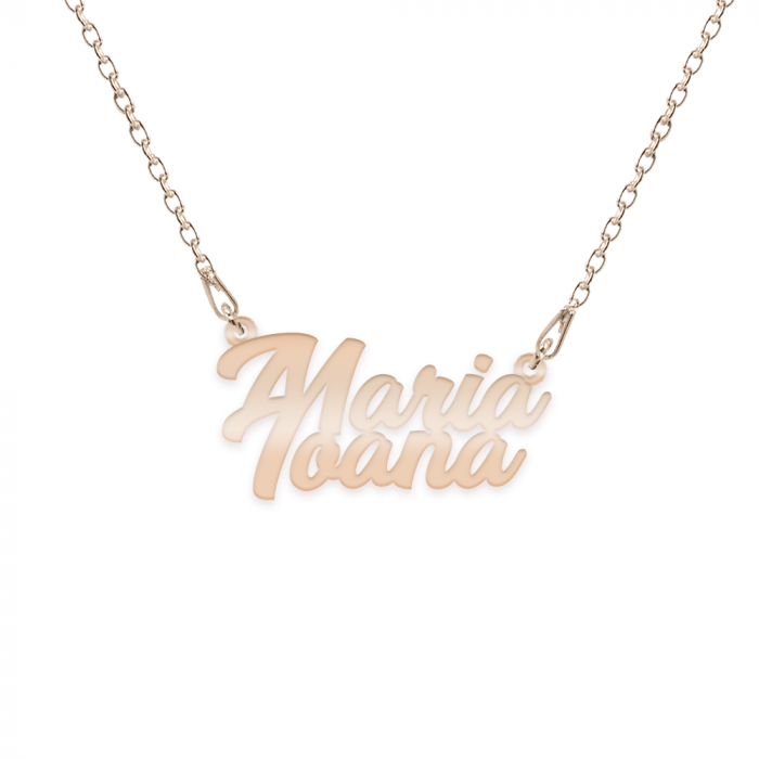 Jane - Colier personalizat cu doua nume din argint 925 placat cu aur roz [2]