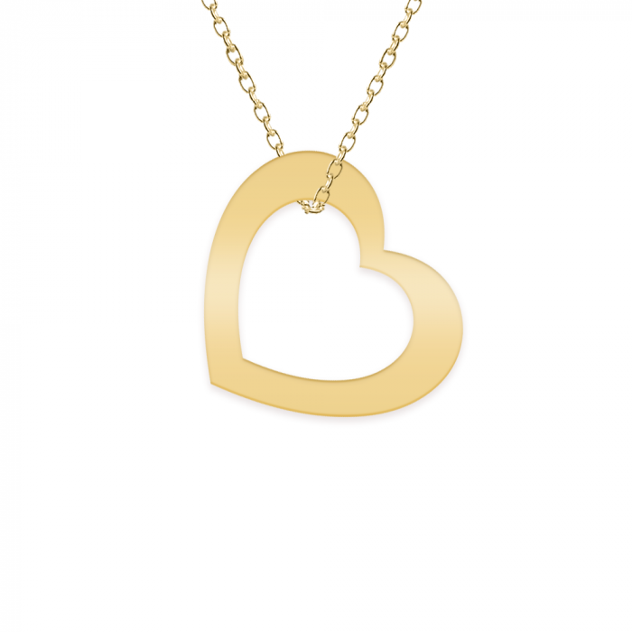 Colier personalizat cu inimioara si nume din argint 925 placat cu aur galben 24K [2]
