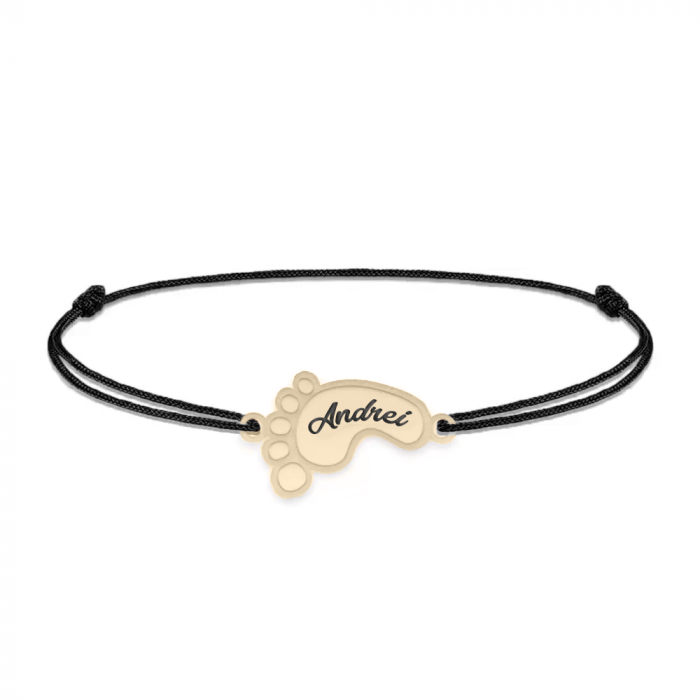 Kiddie - Bratara personalizata snur talpita din Aur 14 karate - 0,20 grame,13 x 8 mm [4]