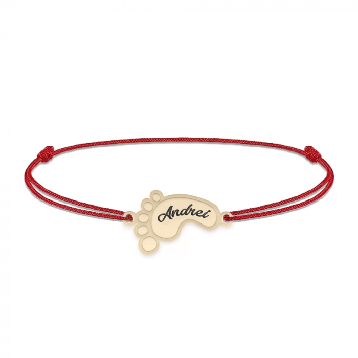 Kiddie - Bratara personalizata snur talpita din Aur 14 karate - 0,20 grame,13 x 8 mm [2]