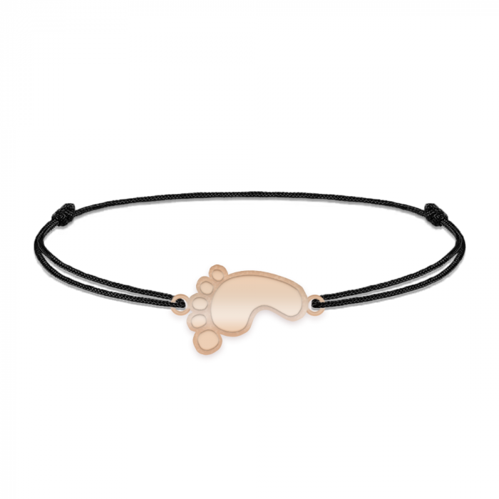 Kiddie - Bratara personalizata snur talpita si nume din argint 925 placat cu aur roz [3]