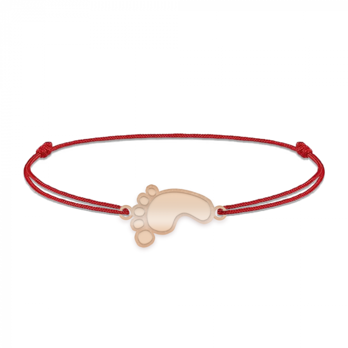 Kiddie - Bratara personalizata snur talpita si nume din argint 925 placat cu aur roz [4]