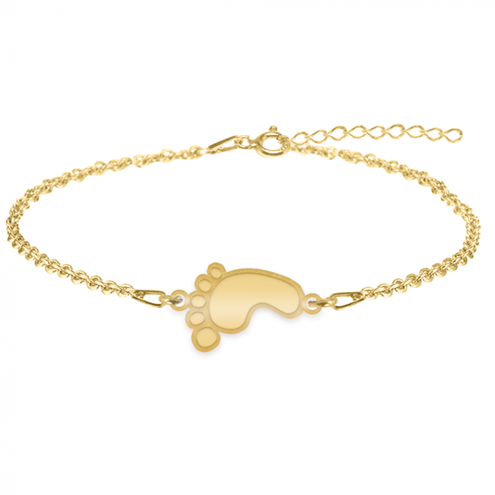 Kiddie - Bratara personalizata talpita cu nume din argint 925 placat cu aur galben 24K [2]