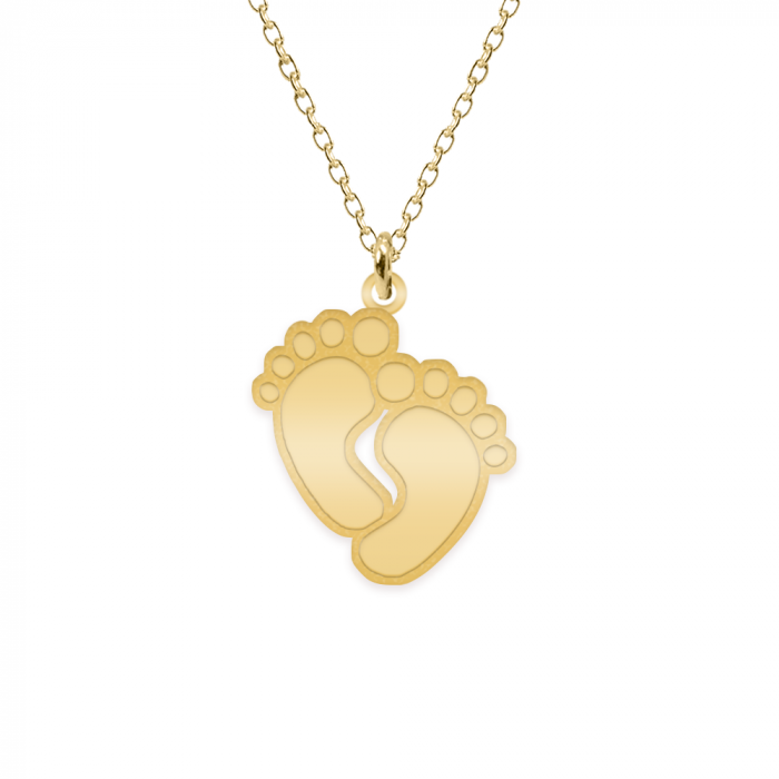 Kiddie - Colier personalizat talpite cu nume din argint 925 placat cu aur galben 24K [3]