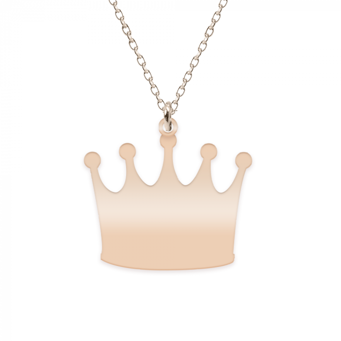 King - Colier din argint 925 placat cu aur roz personalizat cu text - coroana [2]