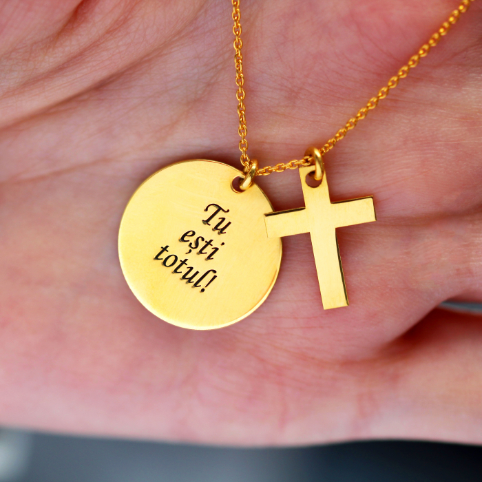Krust - Colier personalizat banut si cruce din argint 925 [4]