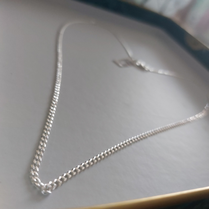 Lanț bărbătesc din argint cu zale aplatizate - Lungime 55 cm [2]