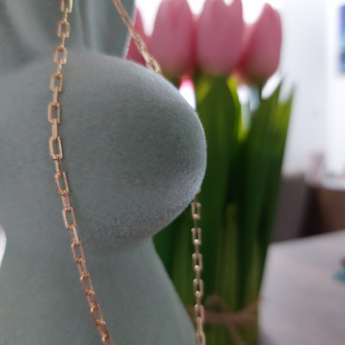 Lant barbatesc placat cu aur Chained Together - model simplu si elegant, lungime 50 cm [9]