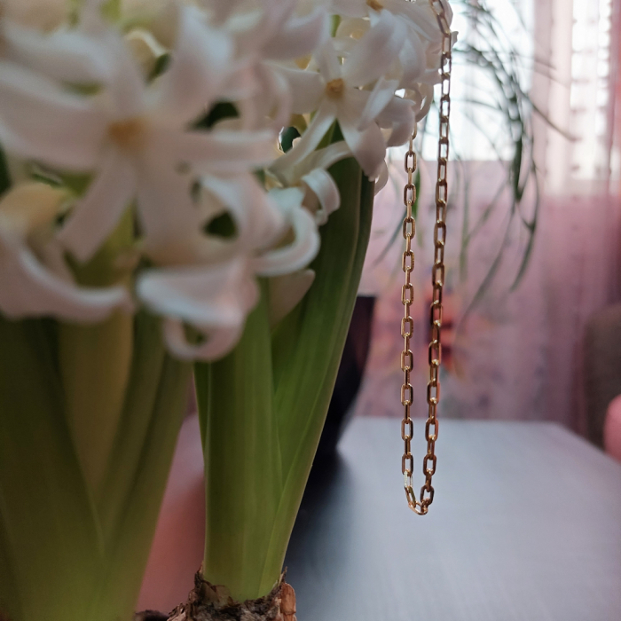 Lant barbatesc placat cu aur Chained Together - model simplu si elegant, lungime 50 cm [7]