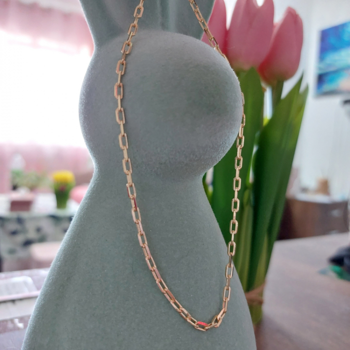 Lant barbatesc placat cu aur Chained Together - model simplu si elegant, lungime 50 cm [8]