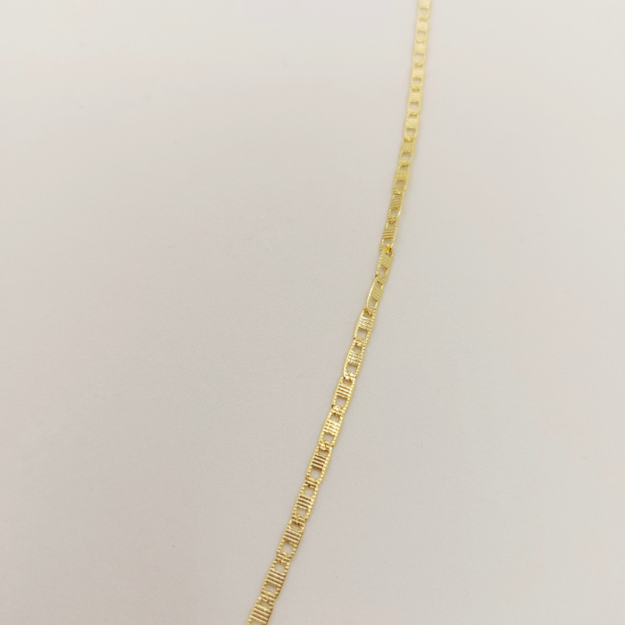 Lant barbatesc placat cu aur One Path, zale plate ovale, lungime 55 cm [5]