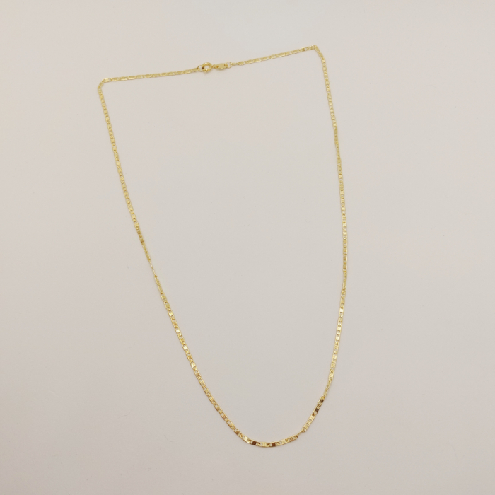Lant barbatesc placat cu aur One Path, zale plate ovale, lungime 55 cm [3]