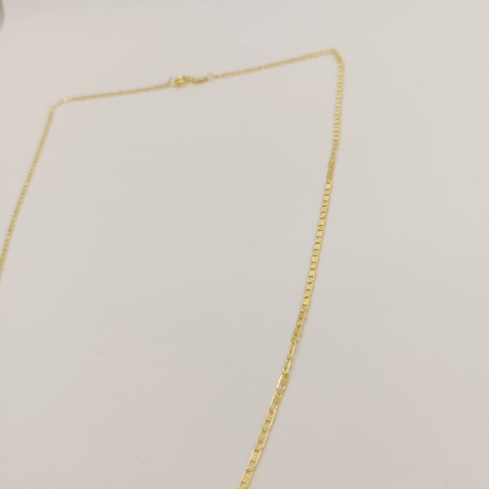 Lant barbatesc placat cu aur One Path, zale plate ovale, lungime 55 cm [4]