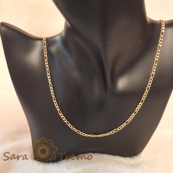 Lant pentru barbati model 3-cu-1 placat cu aur - 55-60 cm [2]