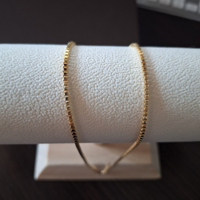 Lant cubic unisex placat cu aur 18K - 50 cm [3]