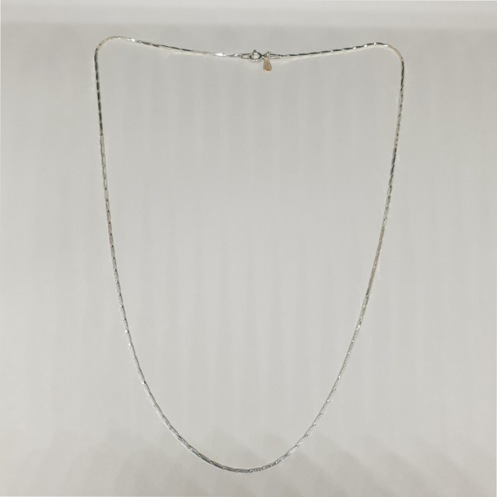 Lanț din argint 925 cu design tip blocuri împletite și finisaj rodiat [2]