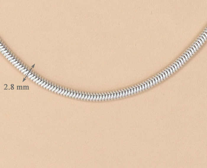 Lanț din argint 925 tip șarpe grosuț unisex 45 cm SaraTremo [4]