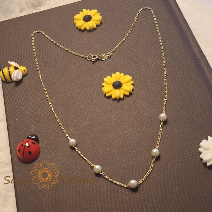 Colier „Perla Solis” – eleganță pură în aur și perle eco [5]