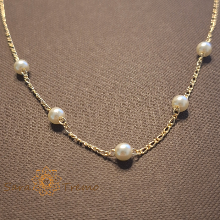 Colier „Perla Solis” – eleganță pură în aur și perle eco [2]
