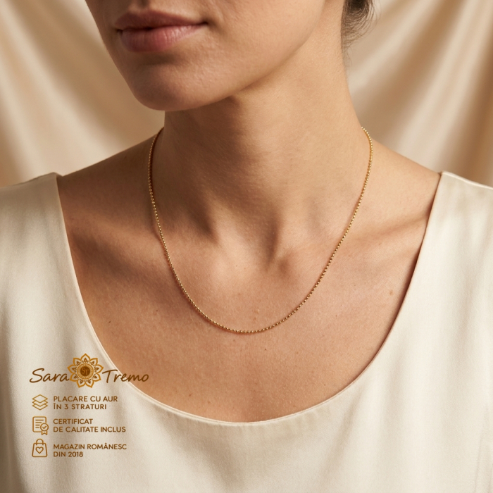 Lanț cu Biluțe Unisex Brazilia 50 cm, aur 18K | SaraTremo [2]