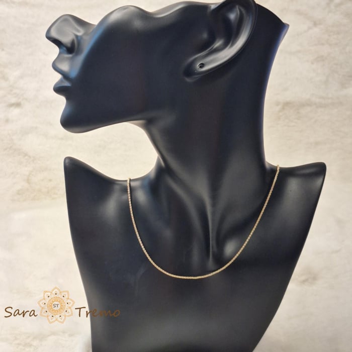 Lantisor unisex tip sarpe 50 cm placat 14k [5]