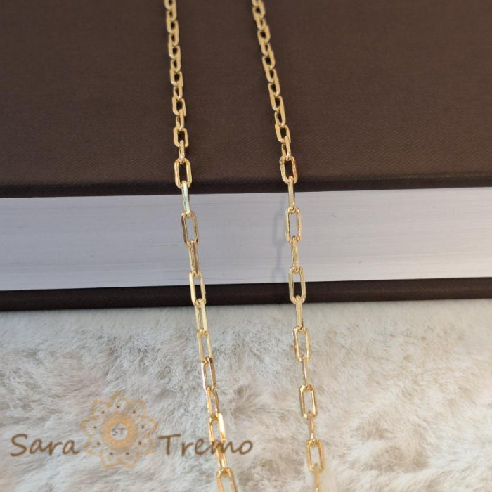 Lant gros masiv placat cu aur 18K, model cu zale dreptunghiulare, 55/60 cm [7]