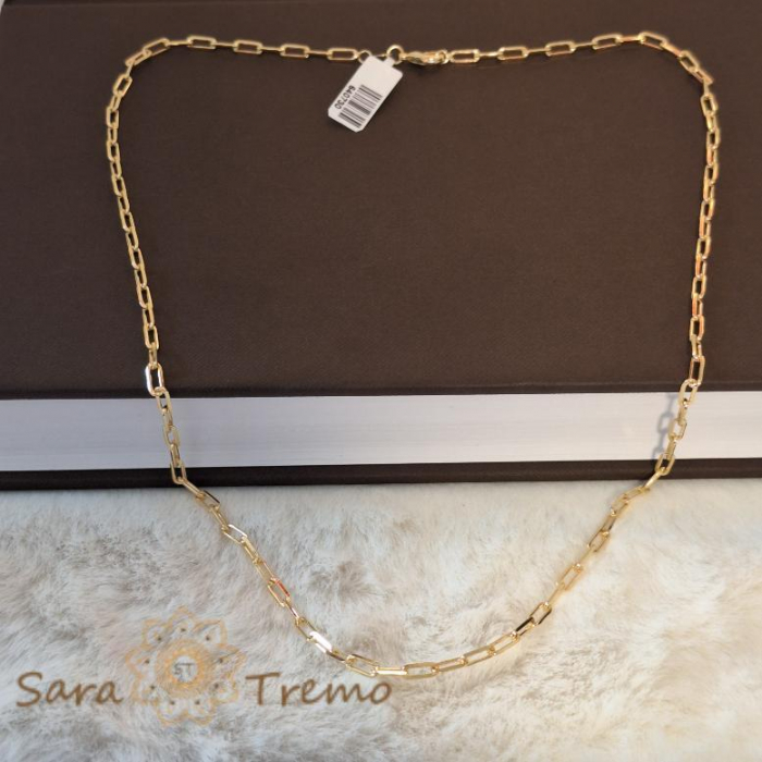 Lant gros masiv placat cu aur 18K, model cu zale dreptunghiulare, 55/60 cm [2]