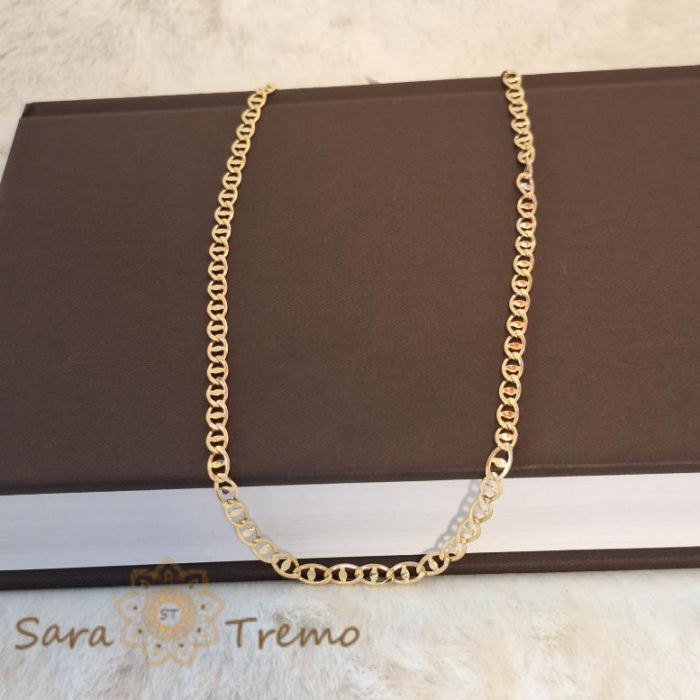 Lanț gros unisex placat cu aur, model egiptean, 55 cm [3]