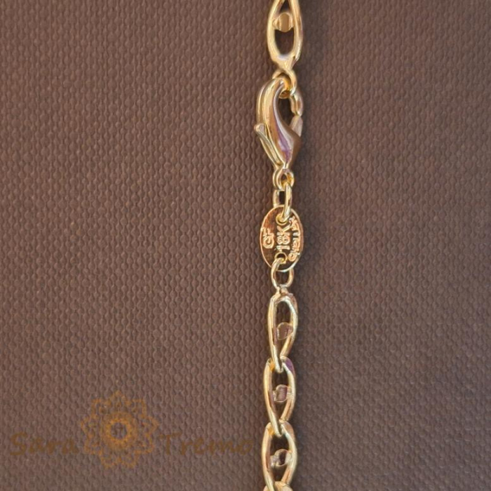Lanț gros unisex placat cu aur, model egiptean, 55 cm [5]
