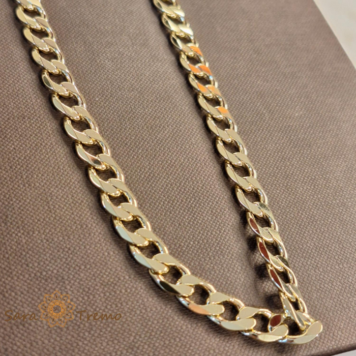 Lant cuban hip hop placat cu aur de 14 K - 50 cm [2]