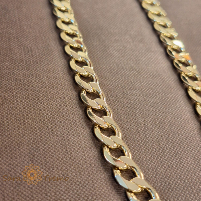 Lant cuban hip hop placat cu aur de 14 K - 50 cm [4]