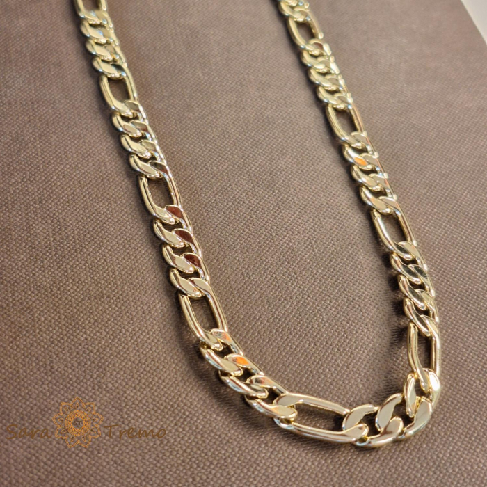 Lant masiv cuban placat cu aur de 14k - 51 cm [2]