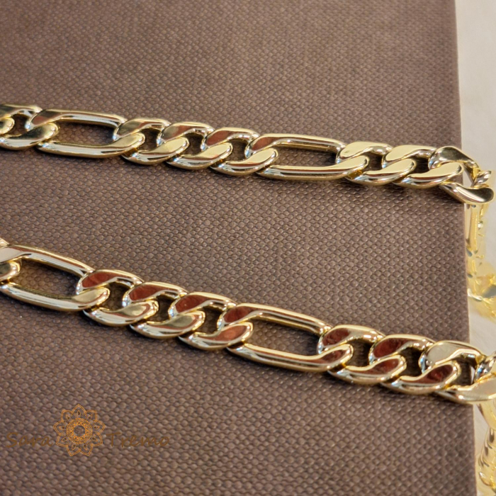Lant masiv cuban placat cu aur de 14k - 51 cm [5]