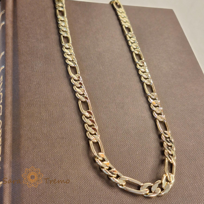 Lant masiv cuban placat cu aur de 14k - 51 cm [3]