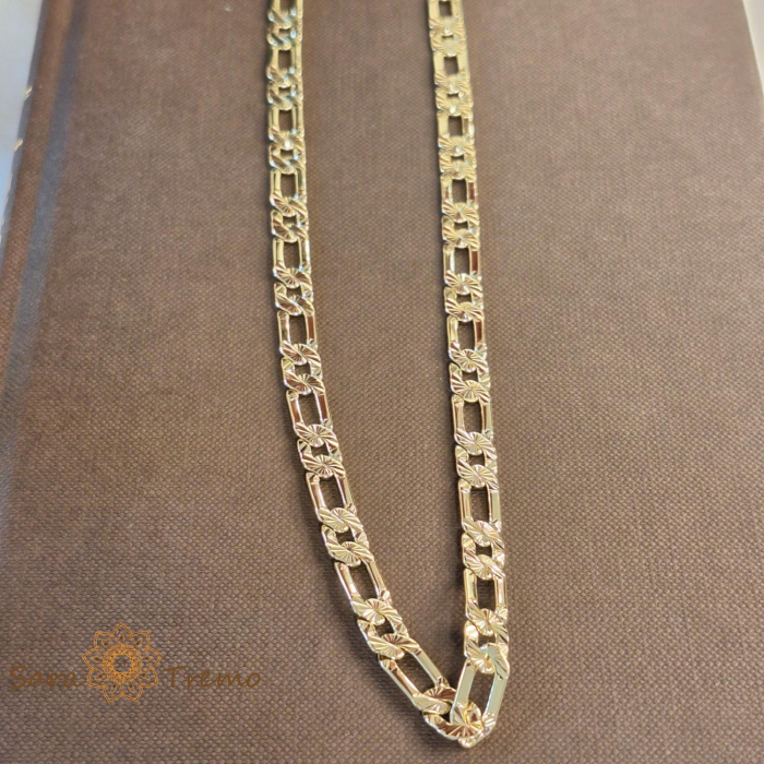 Lant masiv placat cu aur de 14k - 50 cm [2]