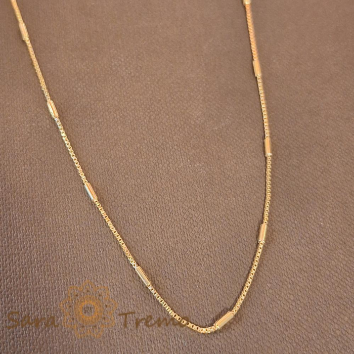 Lant placat cu aur Dreamy - lungime 50 cm, design elegant cu segmente robuste și zale firave [1]