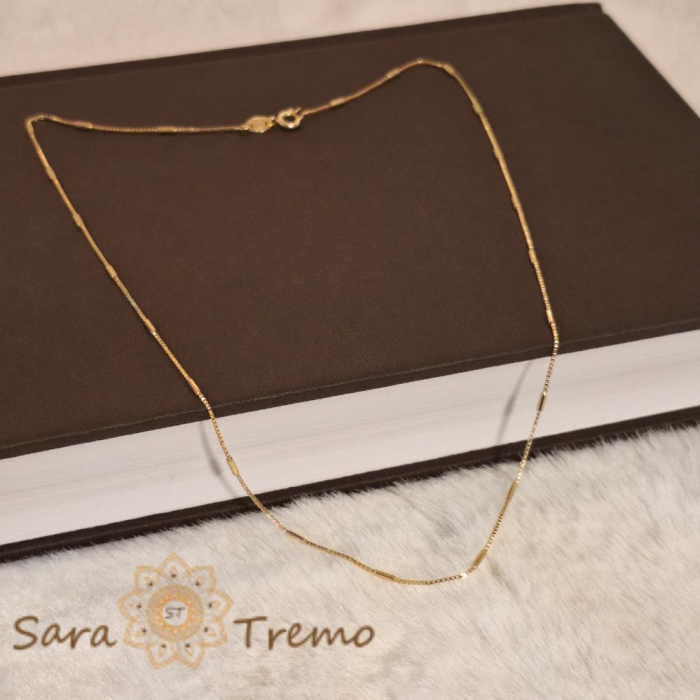 Lant placat cu aur Dreamy - lungime 50 cm, design elegant cu segmente robuste și zale firave [7]